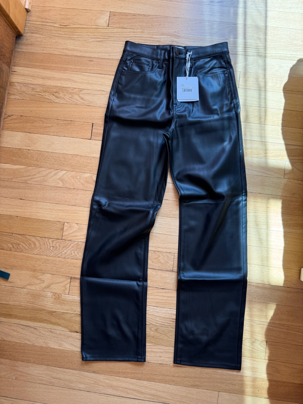 Women's Black Faux Leather Pants - Sleek Stretch Fit